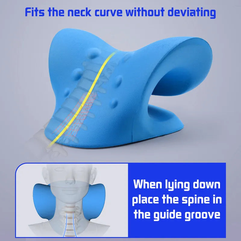 Spine-Aligning Pillow for Neck Stretching, Muscle Relaxation, and Pain Relief